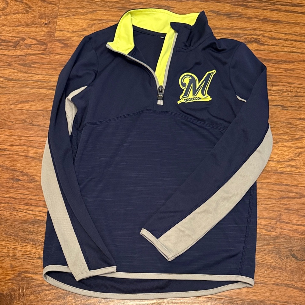 Kids Navy and Gray Quarter-Zip Sweatshirt